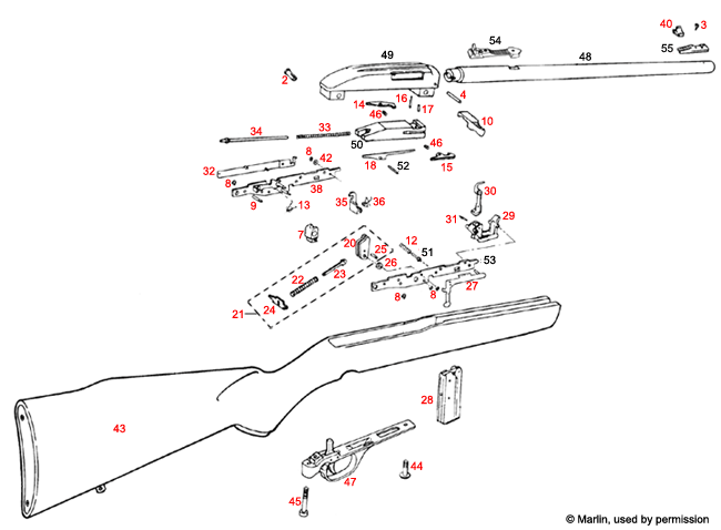 Model parts diagram 60 marlin Marlin .22LR