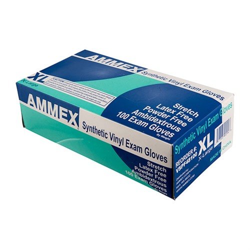 Stretch Synthetic Vinyl Exam Gloves-XLarge-100 per box