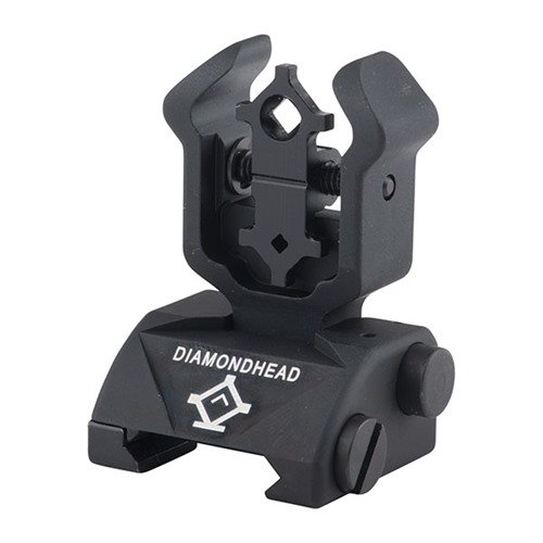 DIAMONDHEAD USA, INC. AR-15 Flip-Up Adjustable Diamond Rear Sight Black