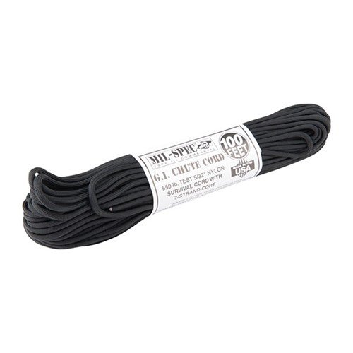 Black 550 Paracord 100 feet