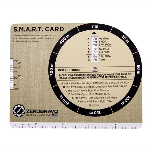 Simple Marksman Adjustment Reference Table (SMART) Card