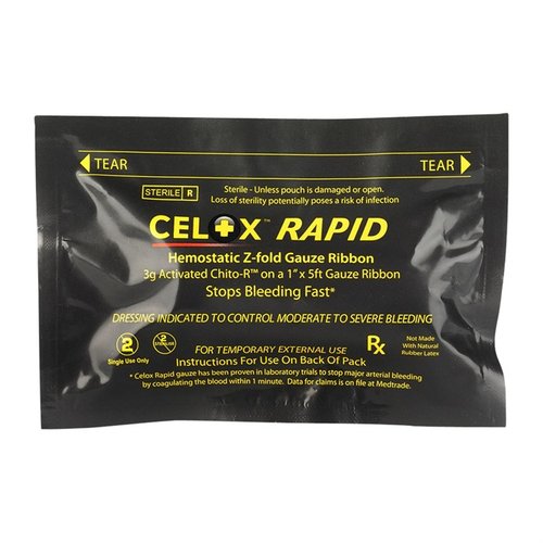 CELOX MEDICAL 1"x5' Celox Rapid Ribbon Hemostatic Gauze