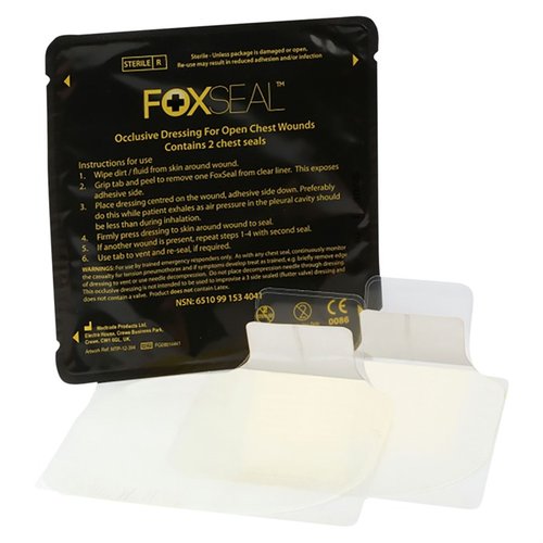CELOX MEDICAL Foxseal Chest Seal Occlusive Dressing 2/Pack