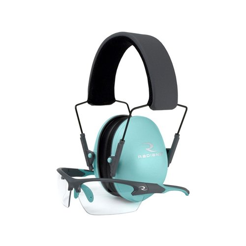 Ladies Lowset Passive Earmuffs/ Eye Protection Aqua