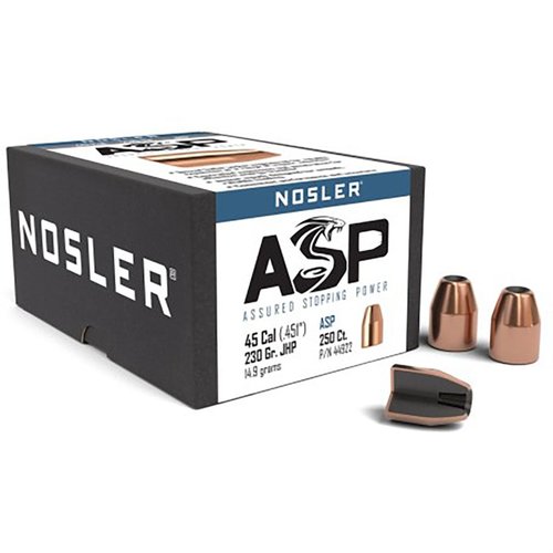 45 Caliber (0.451") 230gr Jacketed Hollow Point 250/Box