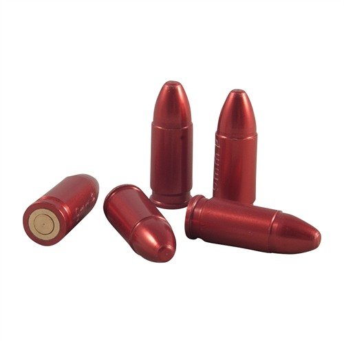 RED+BRASS REAL WEIGHT!!! 9MM LUGER SNAP CAPS  SET OF 10 
