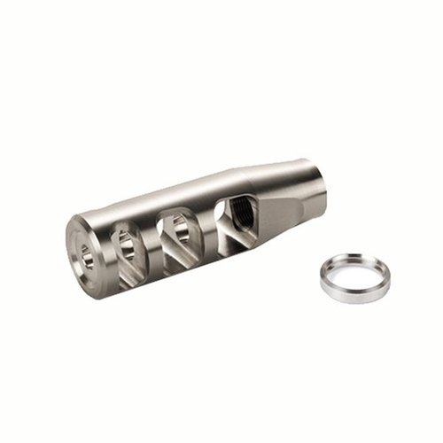 J P ENTERPRISES 3-Port Compensator 30 Caliber 5/8-24 Titanium Silver