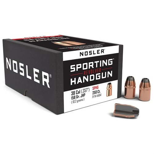 Sporting Revolver Bullets .38 Cal (.357) 158gr JHP 250/Box