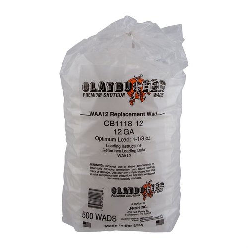 12 Gauge 1 to 1-5/8oz Wads White, 500/Bag