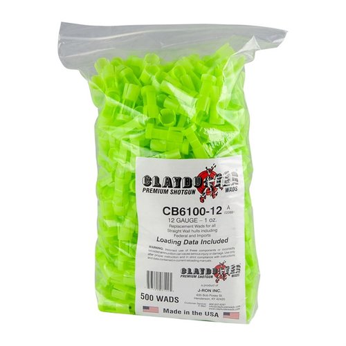 12 Gauge 7/8 to 1oz Wads Green 500/Bag